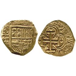 Cartagena, Colombia, cob 2 escudos, assayer not visible (E), mintmark RN to right (1626-29).