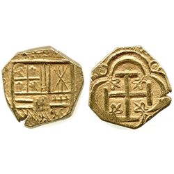 Bogota, Colombia, cob 2 escudos, Philip IV, assayer not visible (A below mintmark NR to left), ex-"M