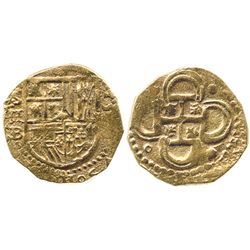 Seville, Spain, cob 2 escudos, 15(9?)B, date to right and assayer below mintmark S and denomination