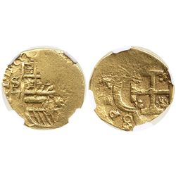 Seville, Spain, cob 2 escudos, Philip III, assayer V, encapsulated NGC XF 40 (erroneously attributed