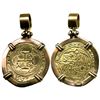Image 1 : Seville, Spain, 1 escudo, Charles-Joanna, assayer Gothic D to left, mintmark S to right, mounted in