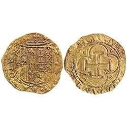 Seville, Spain, 1 escudo, Charles-Joanna, assayer * to right, mintmark S to left.