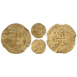 Toledo, Spain, 1 escudo, Charles-Joanna, assayer M to right, mintmark T to left, encapsulated NGC MS