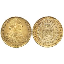Potosi, Bolivia, bust 8 escudos, Charles III, 1783PR.