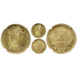 Brazil (Rio mint), 6400 reis, Maria I, 1800-R, encapsulated NGC MS 63, second finest known graded  b