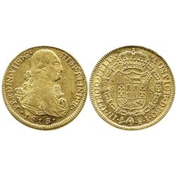 Santiago, Chile, bust 8 escudos, Ferdinand VII (bust of Charles IV), 1813/2FJ.