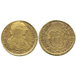 Popayan, Colombia, bust 4 escudos, Charles III, 1786SF.