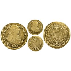 Popayan, Colombia, bust 2 escudos, Ferdinand VII (bust of Charles IV), 1818FM, rare.