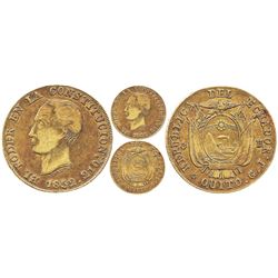 Quito, Ecuador, 8 escudos, 1852/0GJ.