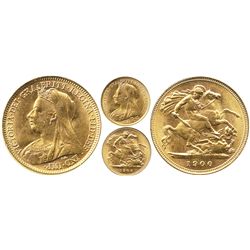 London, England, 1/2 sovereign, Victoria (old head), 1900.