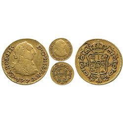 Madrid, Spain, bust, 1/2 escudo, Charles III, 1778PJ.