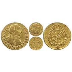 Madrid, Spain, bust, 1/2 escudo, Charles III, 1786DV.