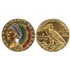 Image 1 : USA (Philadelphia mint), $2-1/2 Indian head, 1910, with color enameling on obverse.