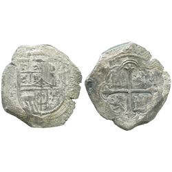 Mexico City, Mexico, cob 8 reales, Philip II or III, assayer F.