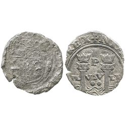 Lima, Peru, cob 2 reales, Philip II, assayer Rincon, rare first coinage of South America (very rare