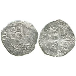 Potosi, Bolivia, cob 8 reales, 161(7)M, Grade 1.