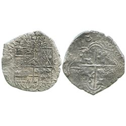 Potosi, Bolivia, cob 8 reales, 1618, assayer not visible, Grade 2.