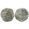 Image 1 : Potosi, Bolivia, cob 8 reales, 161(8)(T), denomination in three parts (O-V-III), quadrants of cross