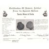 Image 2 : Potosi, Bolivia, cob 8 reales, 1620T, very odd shape, Grade 1, with early, hand-signed certificate.