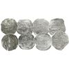 Image 1 : Lot of 4 Potosi, Bolivia, cob 8 reales, Philip II and III, assayers B (4th period), Q and M, all Gra