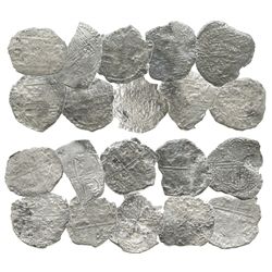 Lot of 10 Potosi, Bolivia, cob 8 reales, Philip III, various assayers (where visible), Grade 4 (some