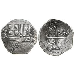 Potosi, Bolivia, cob 4 reales, Philip II, assayer A, Grade 1, certificate missing.