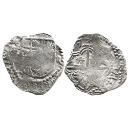 Potosi, Bolivia, cob 2 reales, (161)7(M), error legend, Grade-1 quality but Grade 2 on certificate.