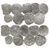 Image 1 : Lot of 9 Potosi, Bolivia, silver cobs (eight 8R and one 4R), assayers Q, T or not visible, Grades 1