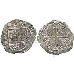 Mexico City, Mexico, cob 1 real, Philip III, assayer F, rare denomination and provenance.
