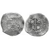 Image 1 : Potosi, Bolivia, cob 8 reales, (16)49O, with arms countermark on cross.