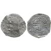 Image 1 : Potosi, Bolivia, cob 8 reales, 1650O, with crowned-script-L countermark on cross (very rare).