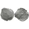 Image 1 : Potosi, Bolivia, cob 8 reales, (16)50O, with rare variety of crown-alone countermark on cross.