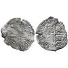 Image 1 : Potosi, Bolivia, cob 8 reales, 1650O, with pentagonal crowned-1652 countermark on cross, rare.