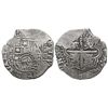 Image 1 : Potosi, Bolivia, cob 8 reales, 1(650)O, with crown-alone countermark on shield.