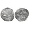 Image 1 : Potosi, Bolivia, cob 8 reales, 1651O, with arms countermark on cross.