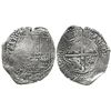 Image 1 : Potosi, Bolivia, cob 8 reales, 1651E, with crowned-L countermark on cross.