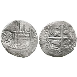 Potosi, Bolivia, cob 4 reales, Philip IV, assayer not visible (ca. 1646), with crowned dot-F-dot cou