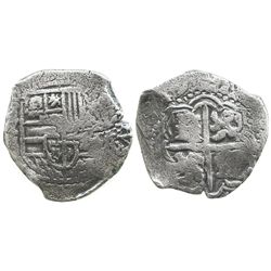 Potosi, Bolivia, cob 4 reales, 1649Z, no countermark (very rare).