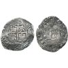 Image 1 : Potosi, Bolivia, cob 8 reales, 1654E, dot-PH-dot at top.