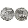 Image 1 : Potosi, Bolivia, cob 8 reales, 165(0-1)O, with crowned-L countermark on cross.