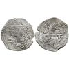 Image 1 : Potosi, Bolivia, cob 8 reales, (1)651E, with crowned-O countermark on cross.