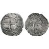 Image 1 : Potosi, Bolivia, cob 8 reales, 1652E post-transitional (transitional Type VIII/B), 1-PH-6 at top.