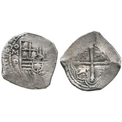 Mexico City, Mexico, cob 4 reales, 1654P.