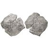 Image 1 : Potosi, Bolivia, cob 8 reales, 1669E, 2 bold dates on pillars side (rare thus).