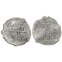 Potosi, Bolivia, cob 8 reales, 1669E.