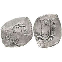 Potosi, Bolivia, cob 8 reales, 1670E.