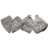 Image 1 : Lot of 2 Mexico City, Mexico, silver cobs of Charles II: one 4R with loop and jump-ring  at top and