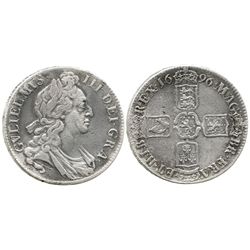 London, England, crown, William III (first bust), 1696.