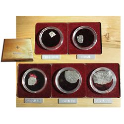 Complete Mexico City, Mexico, silver denomination set of 8-4-2-1-1/2 reales (5 coins), all Philip V,