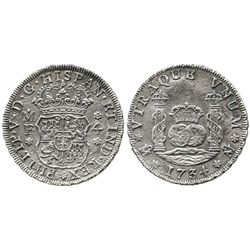 Mexico City, Mexico, pillar 4 reales, Philip V, 1734MF.